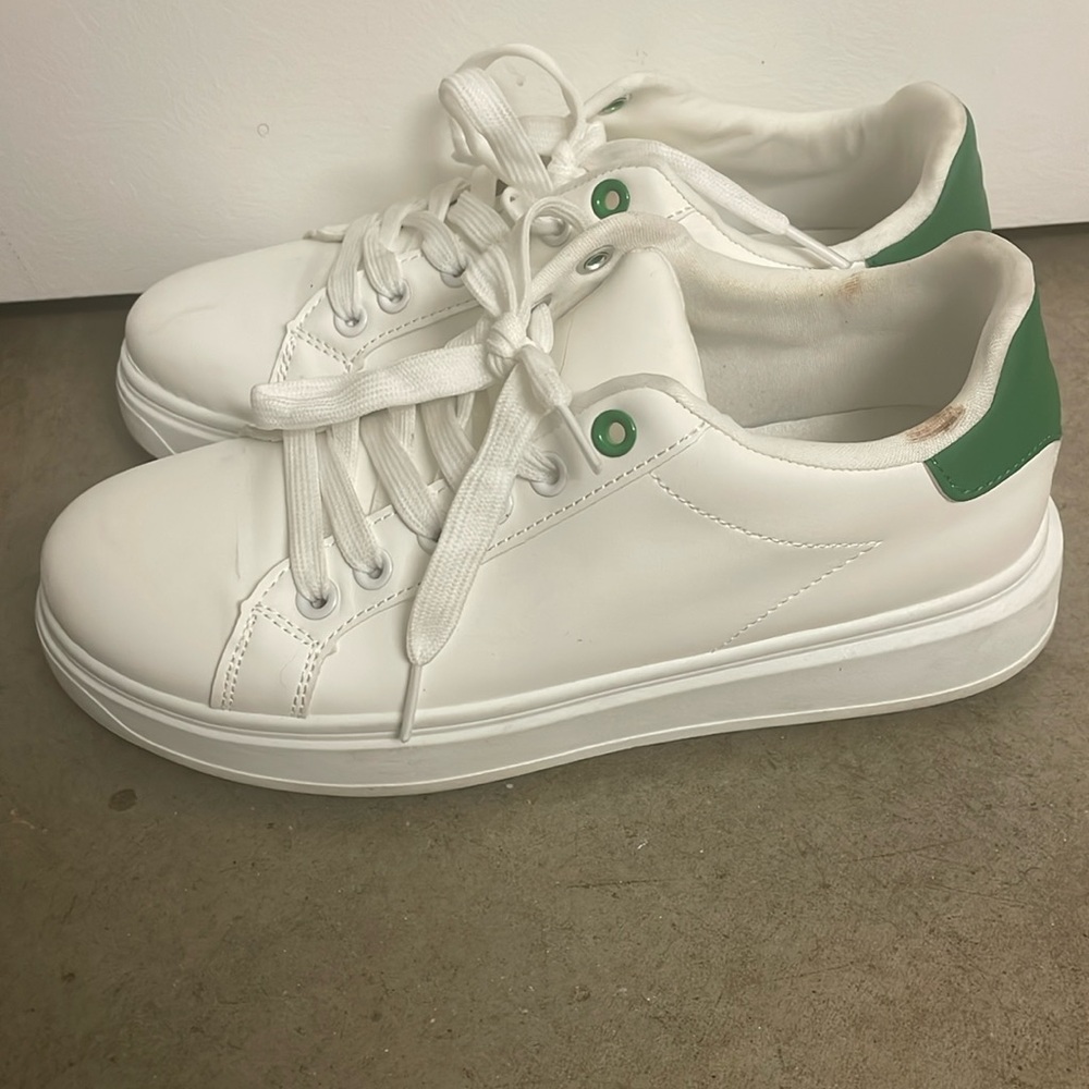 Green & White Madden Girl sneakers